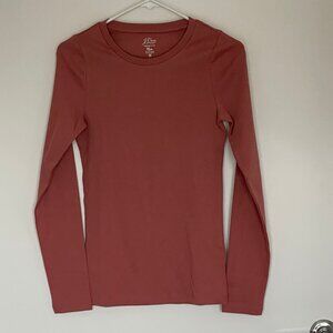 NWT J.Crew Perfect Fit Cotton Long Sleeve T Shirt in Salmon Pink - Size M